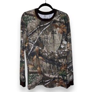 Realtree Thermal Waffle Camo Long Sleeve Crew Neck T_Shirt Men